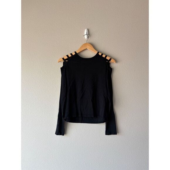grace knitwear cold shoulder slit long sleeve top - Picture 1 of 6